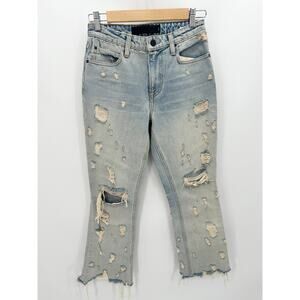 Denim X Alexander Wang Jeans Women 25 Blue Light Wash Denim Grind Distressed